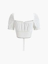 Daisies Eyelet Tie Front Crop Top